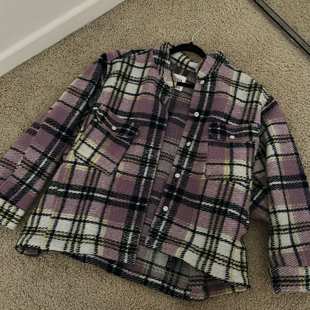 Zara purple plaid jacket